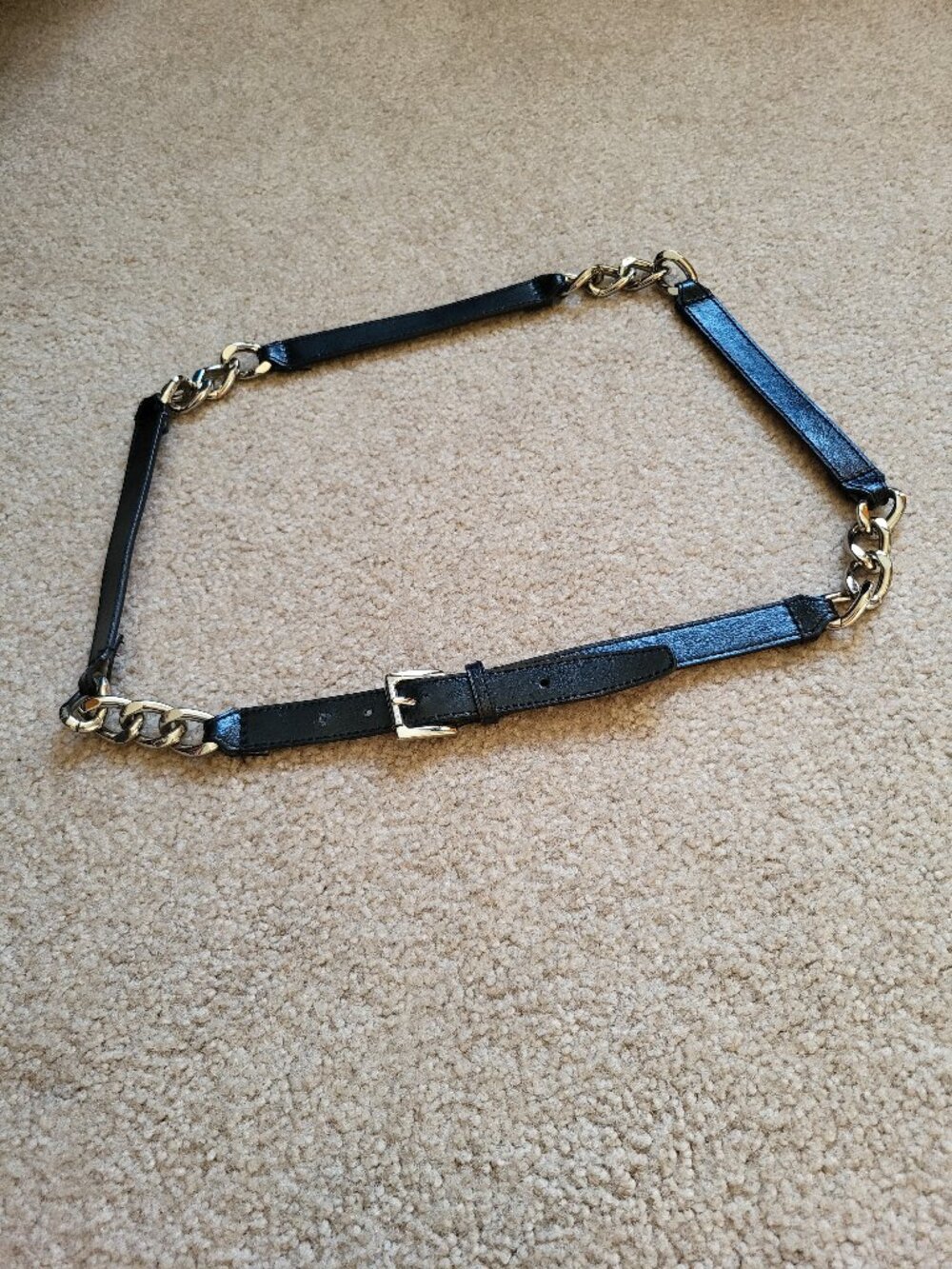 Michael Kors leather and chain belt